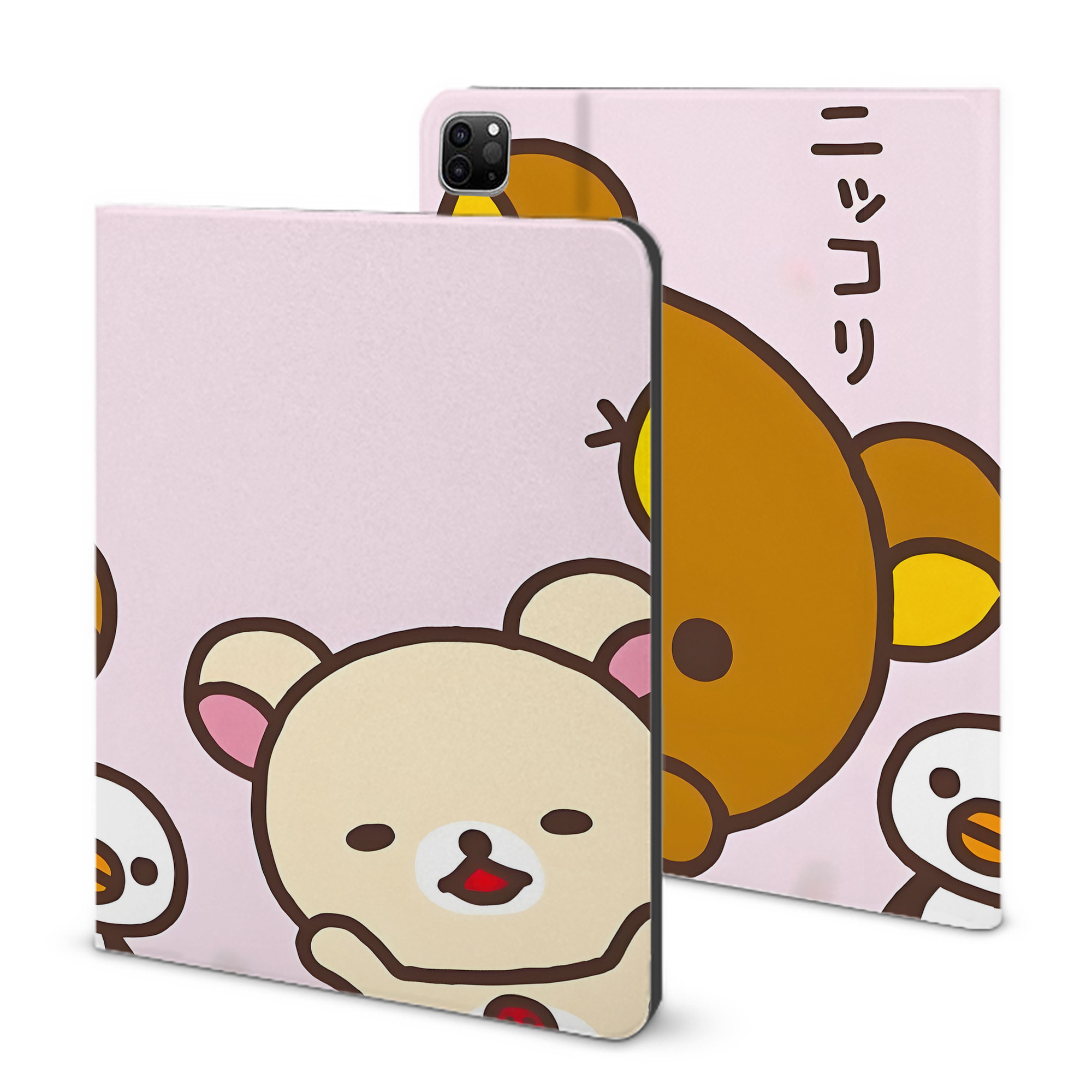 （画像用） リラックマ リラックマ キイロイトリ Rilakkuma Korilakkuma Kiiroitori IPad ケース ブック型 PUレザー TPU 耐衝撃 軽量 薄型 ペン収納なし 全面保護 IPad 各モデル対応